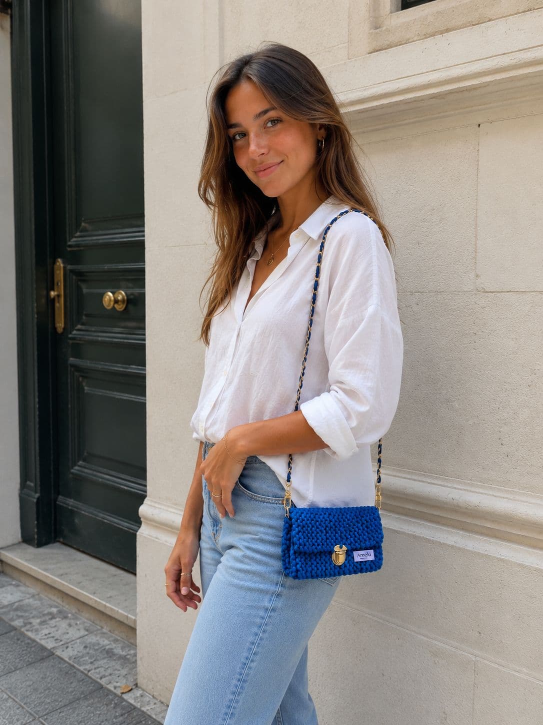 Cartera en trapillo con cadena