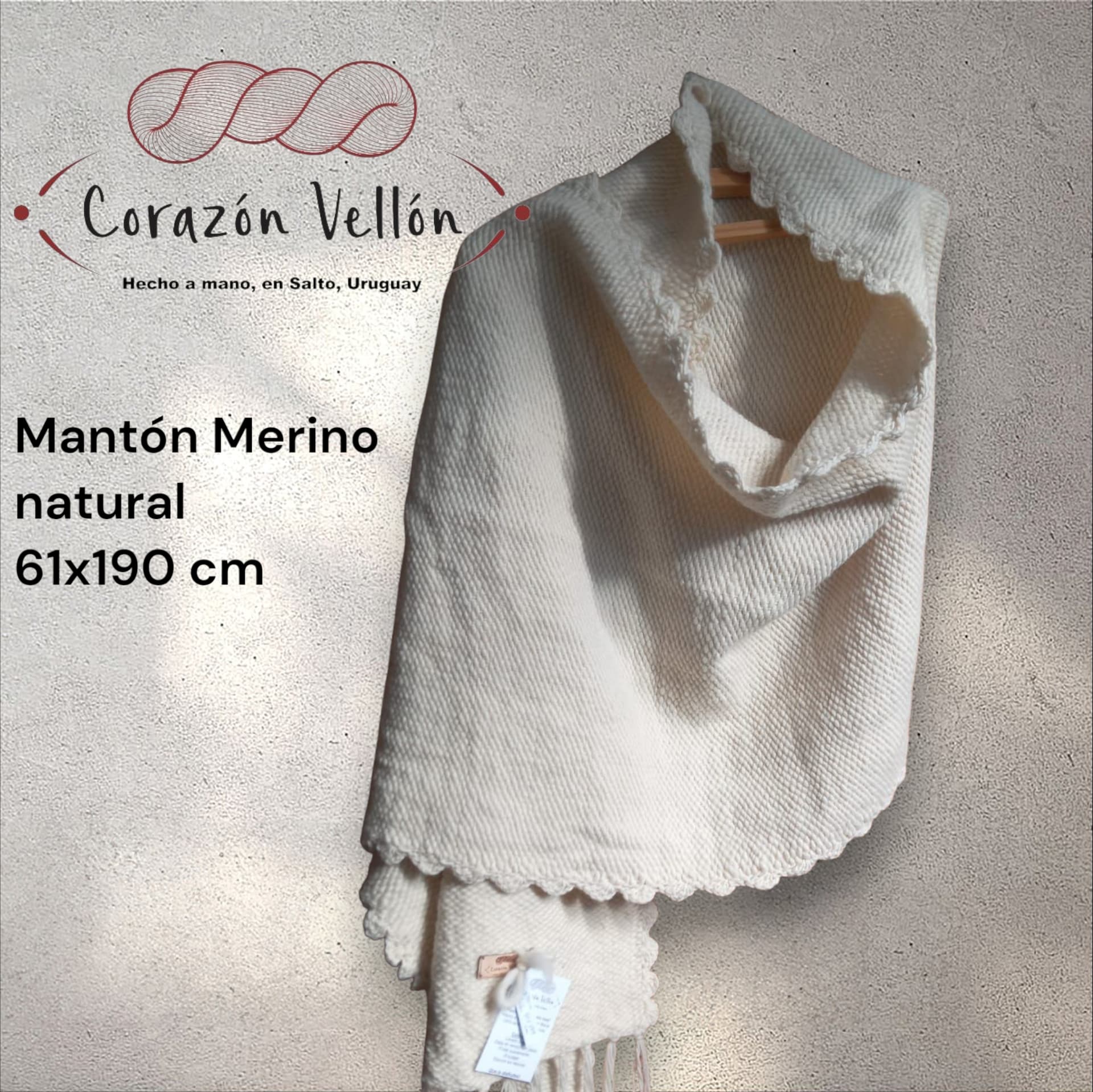 Mantón en lana Merino