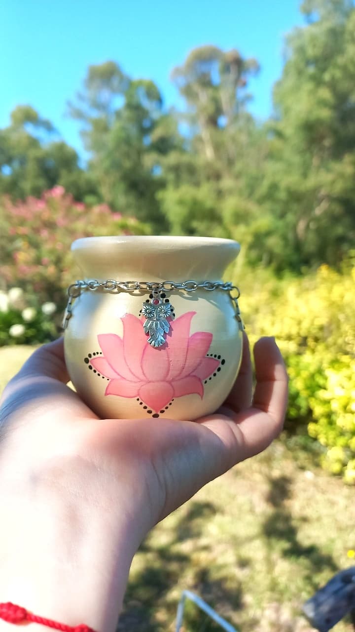 Mate de cerámica Flor de Loto