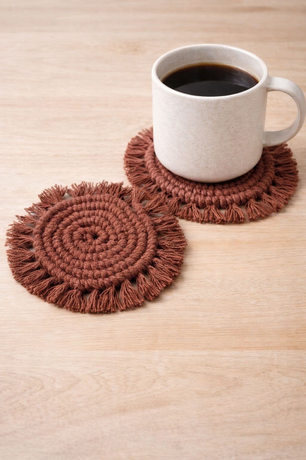 Posavasos en macramé