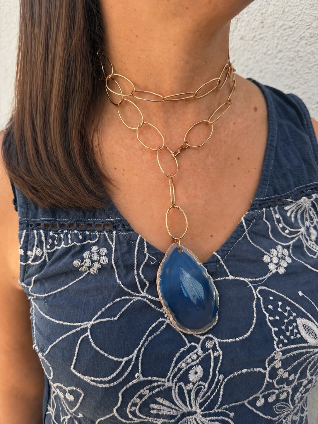 Collar de piedra Agata