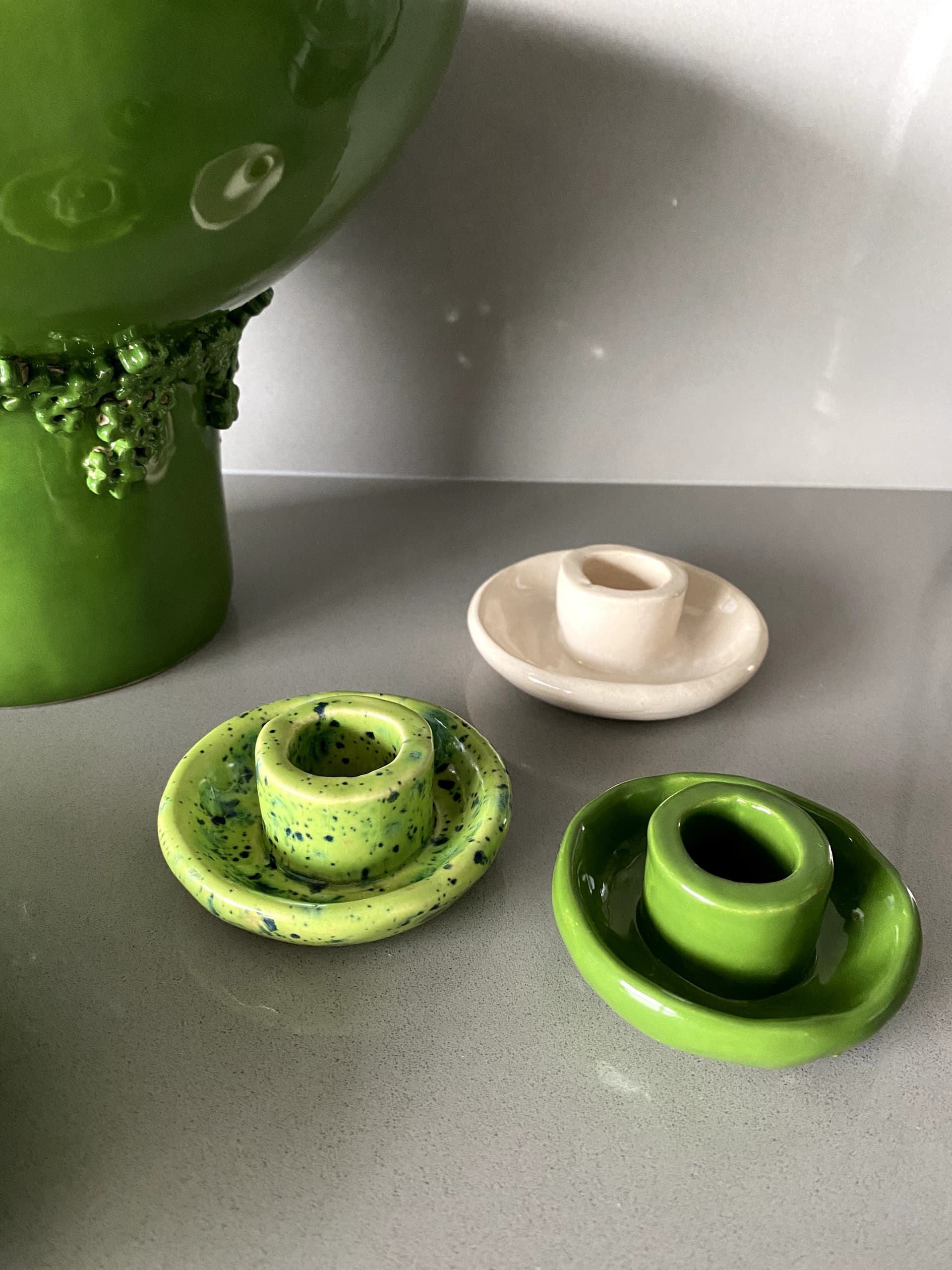 Porta vela verde