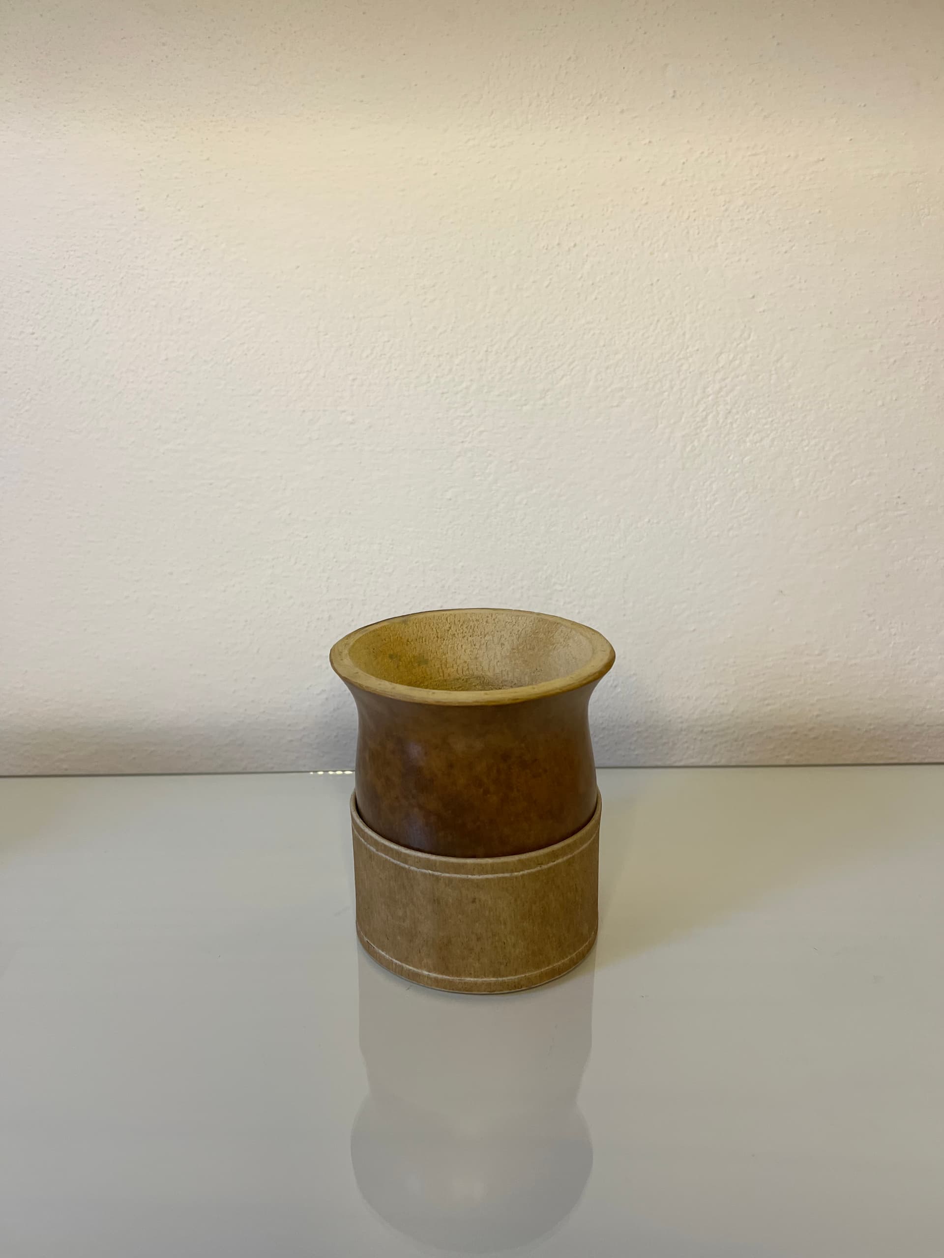 Mate camionero sin virola de calabaza + posa mate de cuero!
