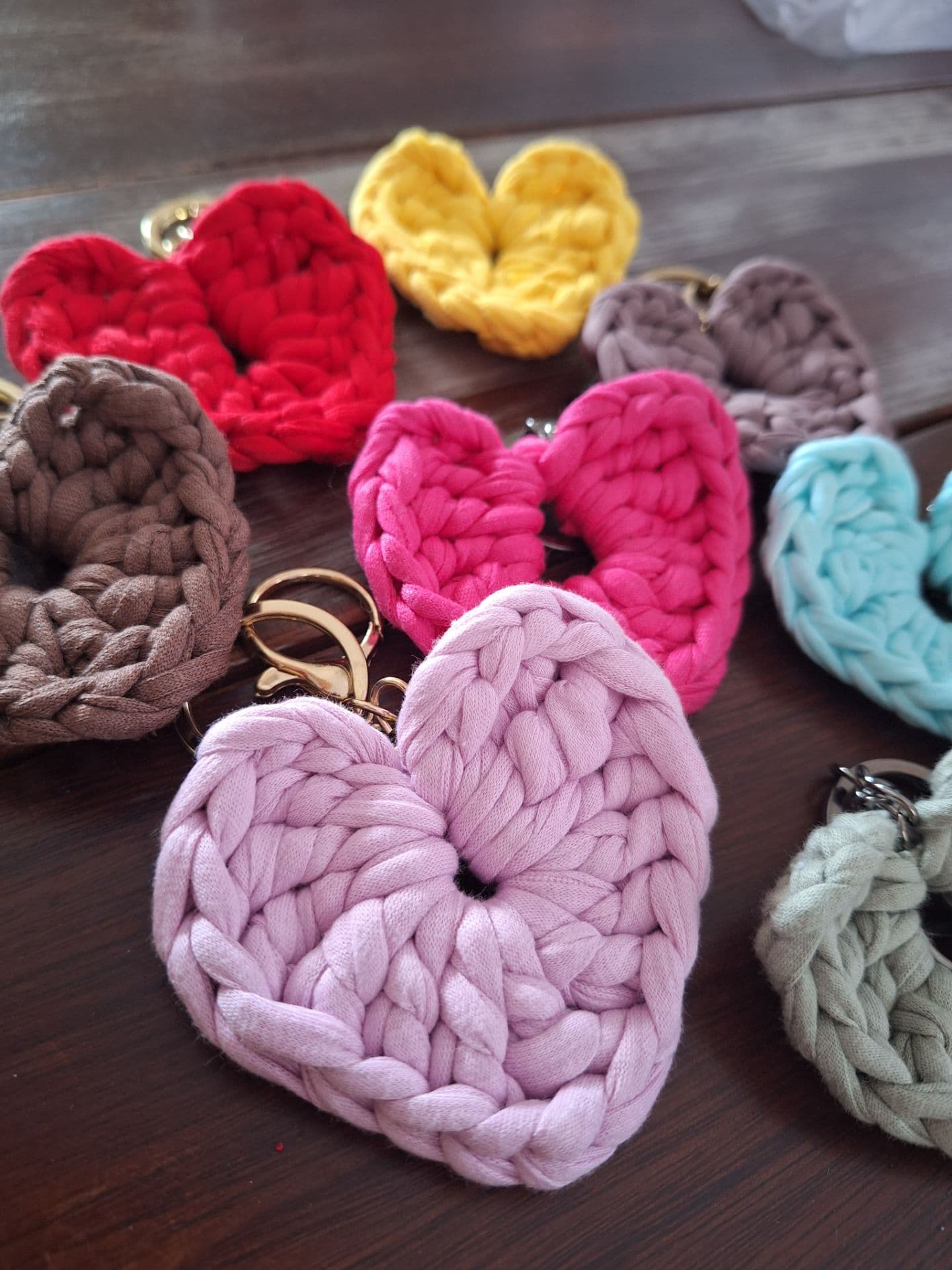 Llaveros corazones trapillo