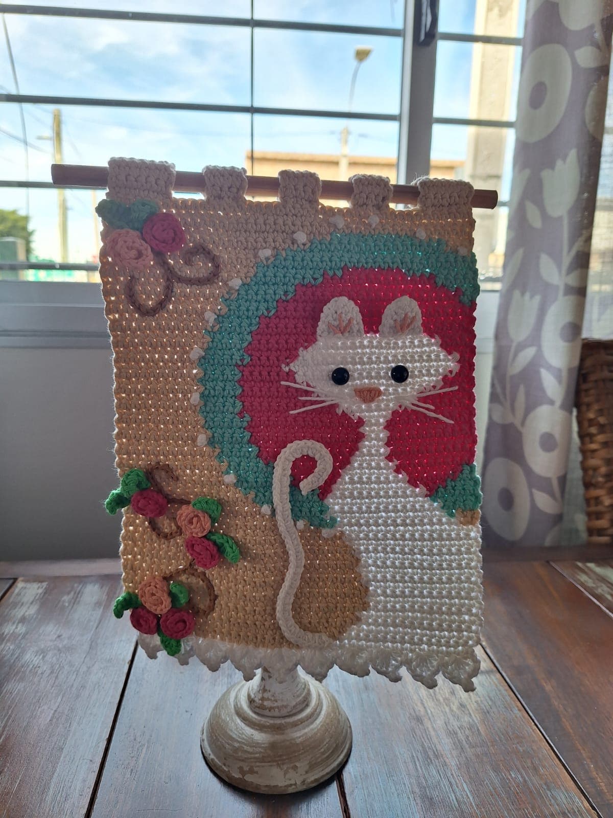 Tapiz Gato Amigurumi