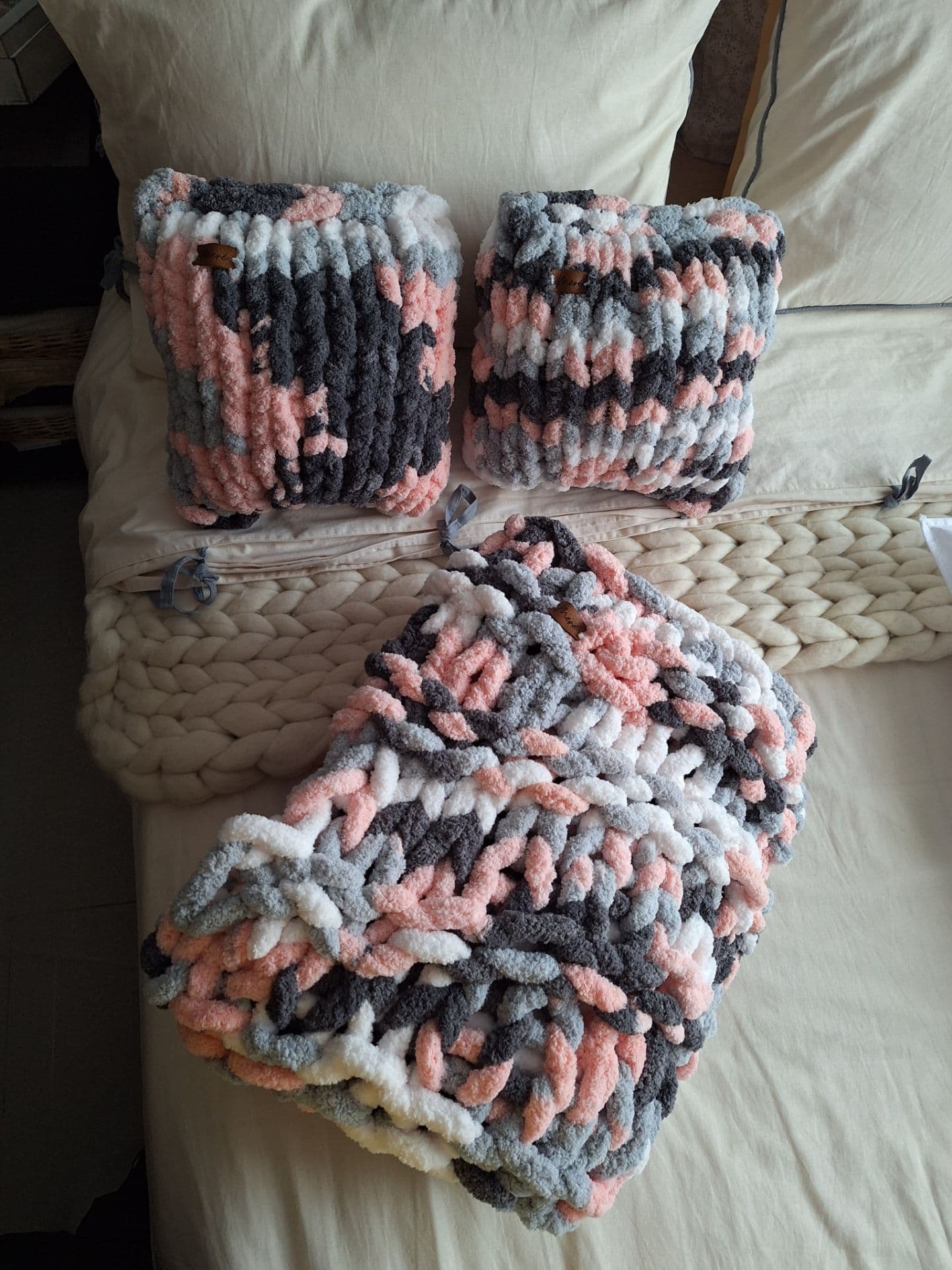Almohadones cuadrados de Chenille XXL