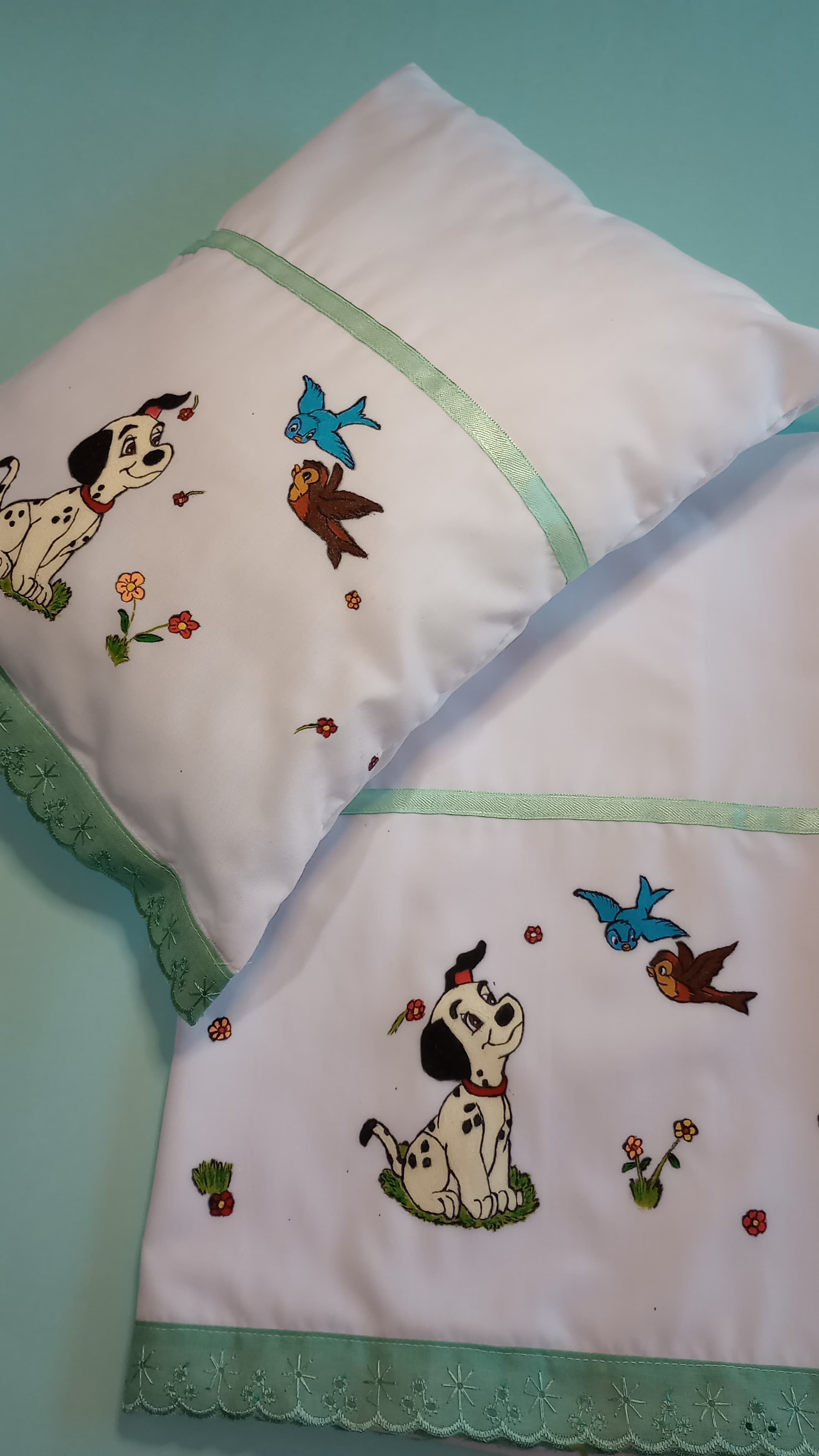 Sábanas Pintadas A Mano ,para Coche De Bebé .